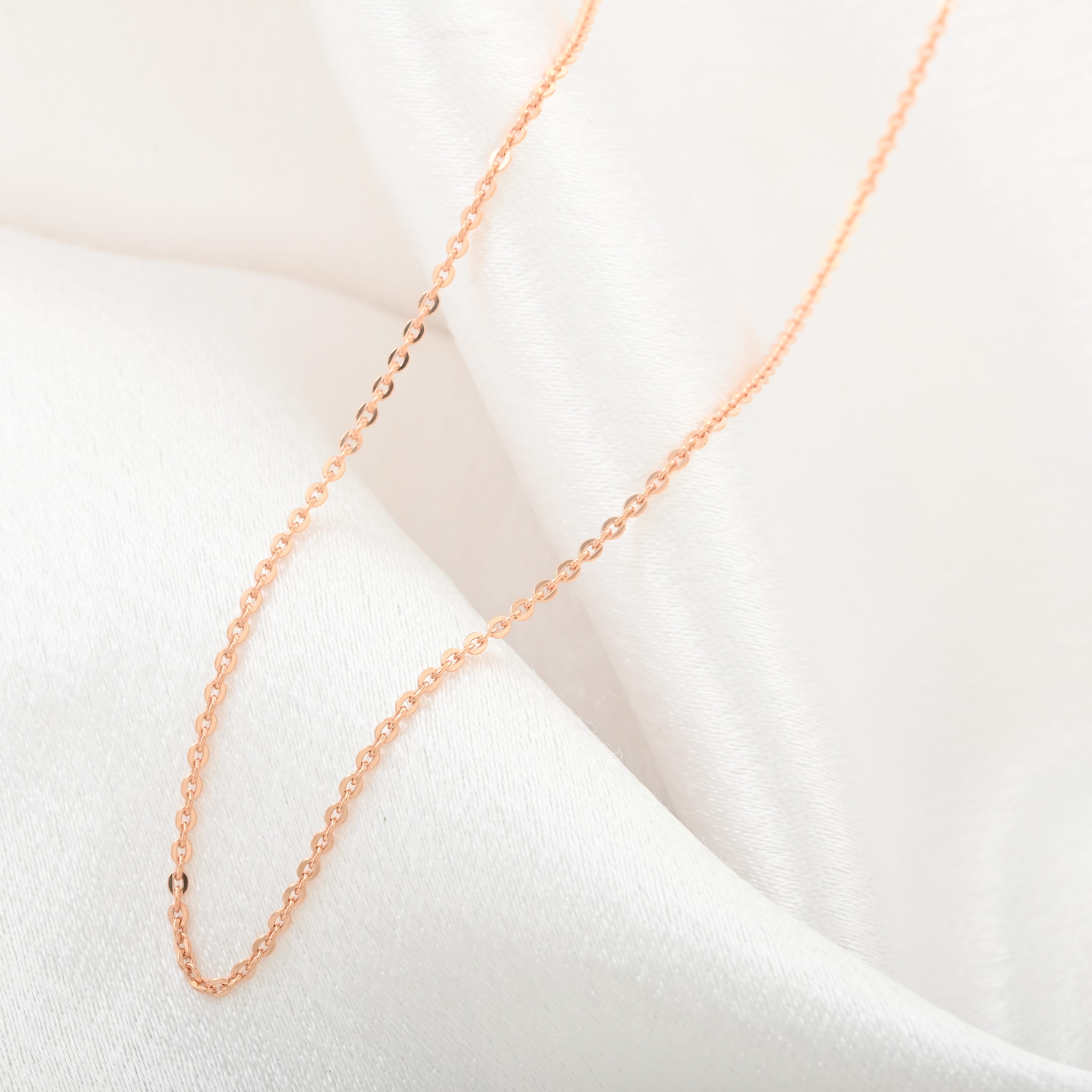 14K Rose Gold Over Sterling Silver Rolo Chain Necklace 18 Inches 1.30 Grams