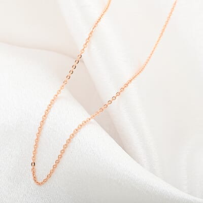 14K Rose Gold Over Sterling Silver Rolo Chain Necklace 18 Inches 1.30 Grams