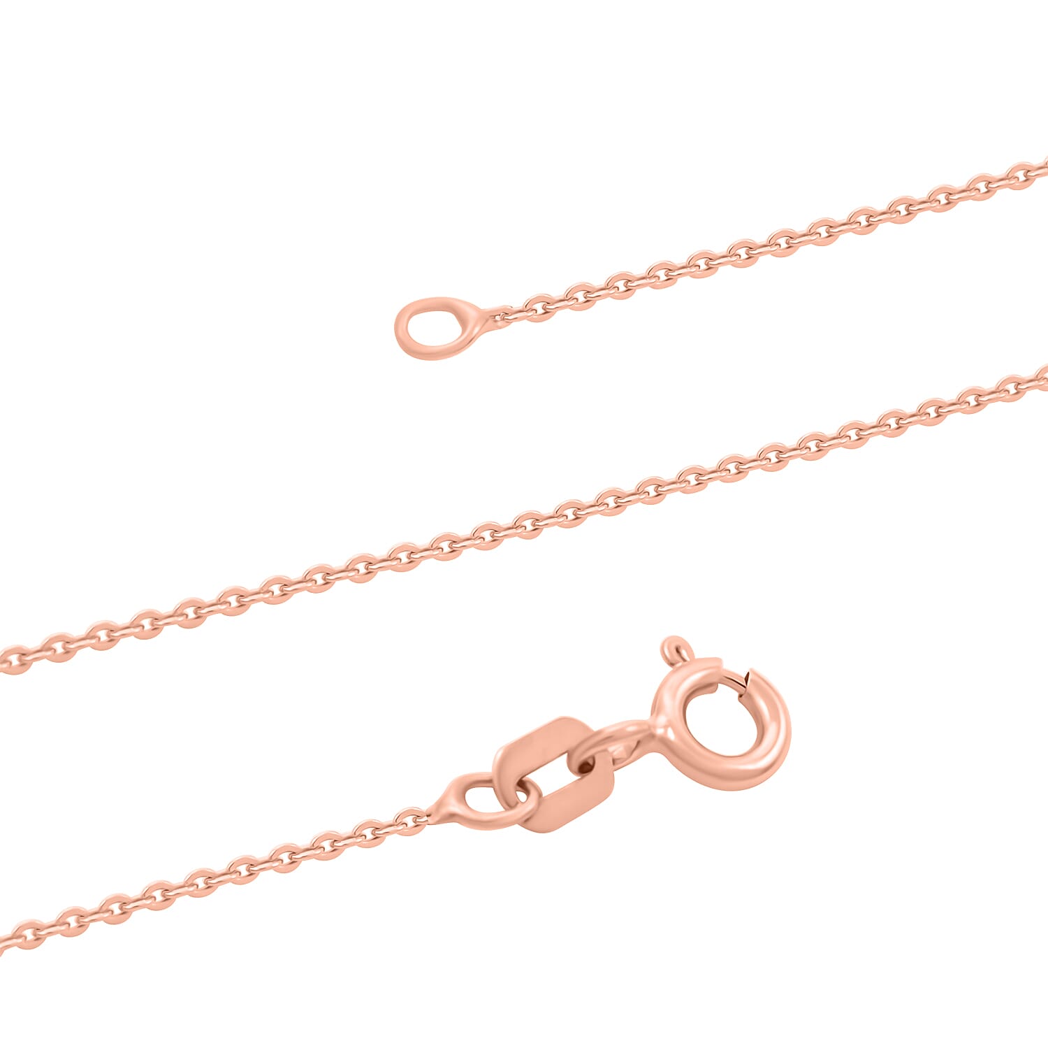 14K Rose Gold Over Sterling Silver Rolo Chain Necklace 18 Inches 1.30 Grams
