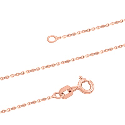 14K Rose Gold Over Sterling Silver Rolo Chain Necklace 18 Inches 1.30 Grams