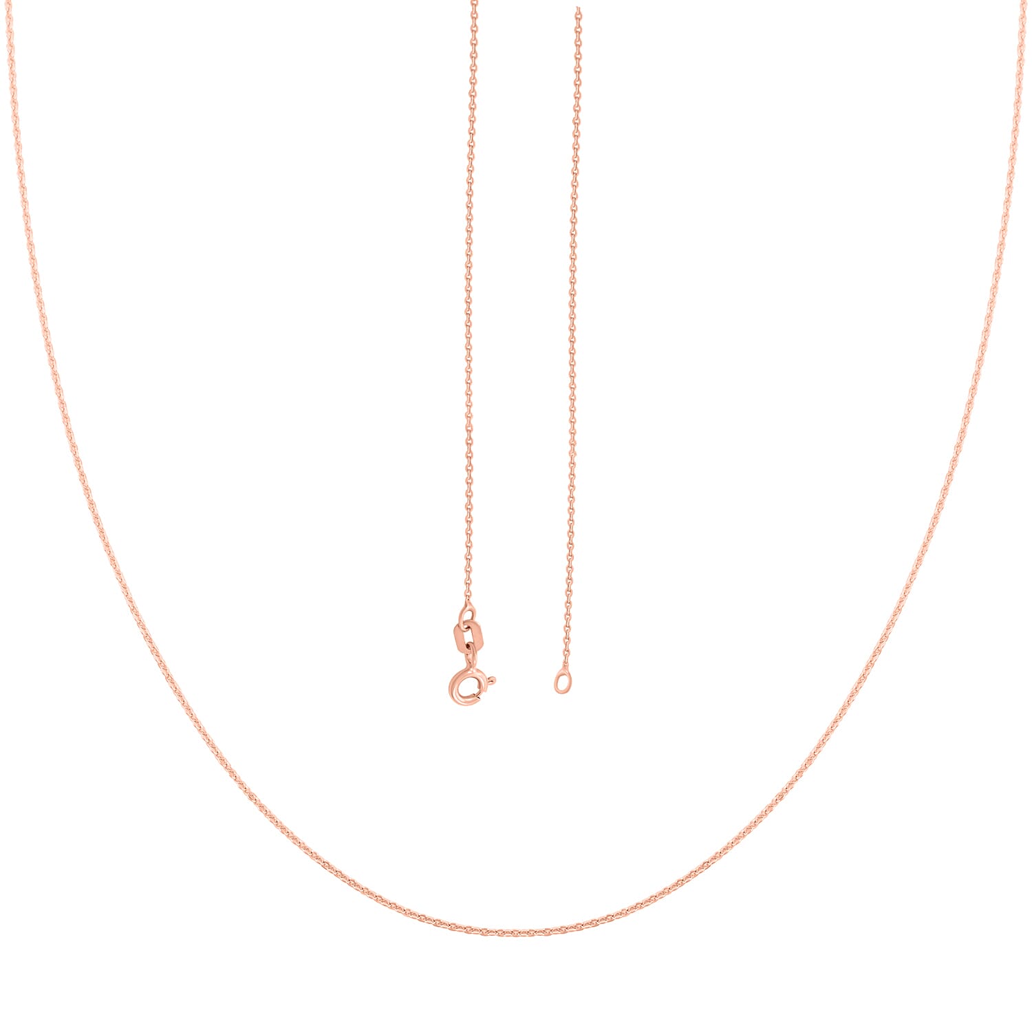 14K Rose Gold Over Sterling Silver Rolo Chain Necklace 18 Inches 1.30 Grams