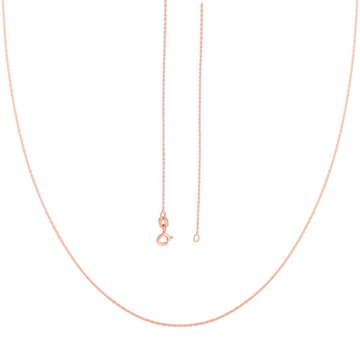 14K Rose Gold Over Sterling Silver Rolo Chain Necklace 18 Inches 1.30 Grams image number 3