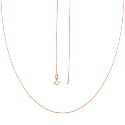 14K Rose Gold Over Sterling Silver Rolo Chain Necklace 18 Inches 1.30 Grams