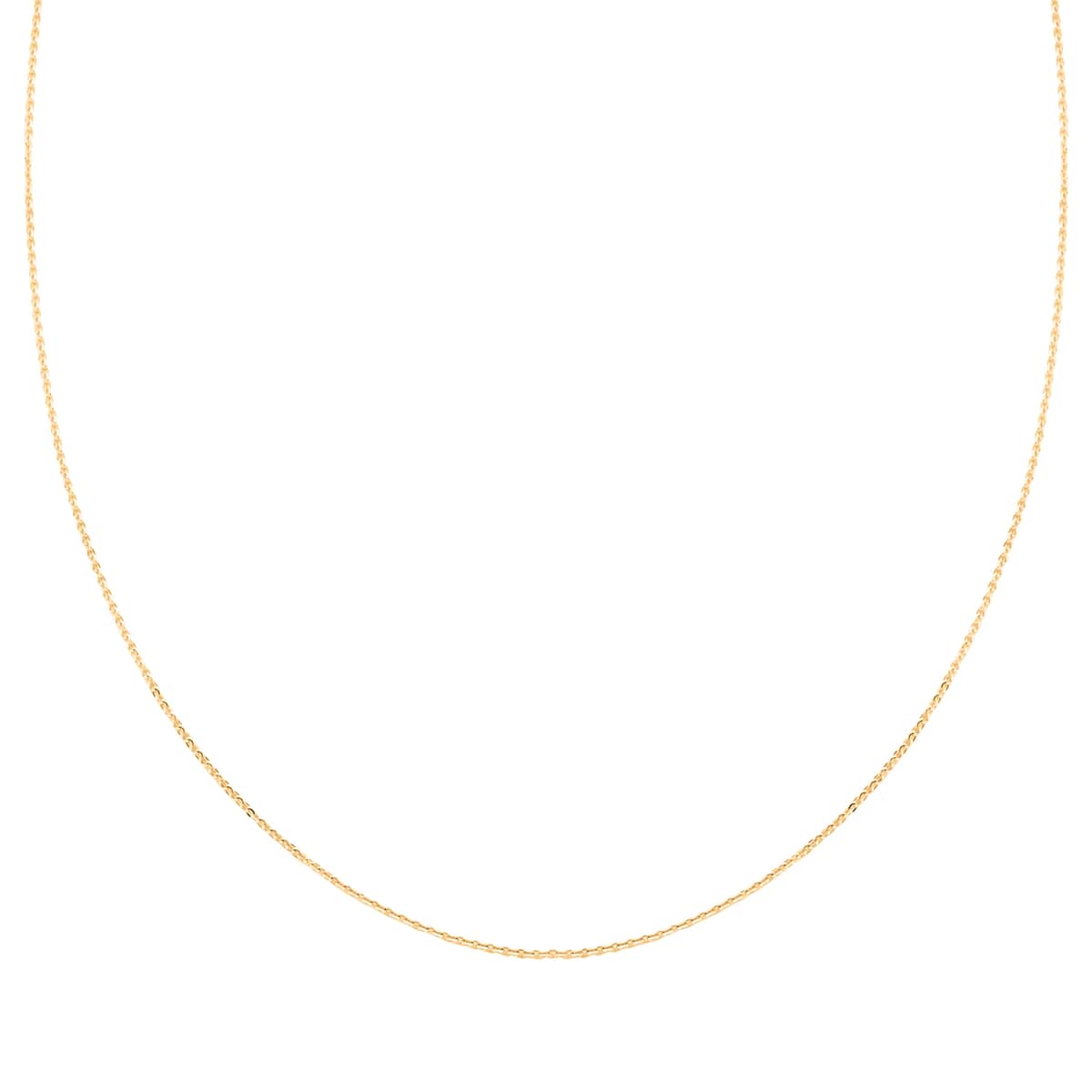 14K Yellow Gold Over Sterling Silver Rolo Chain Necklace 18 Inches 1.20 Grams image number 0