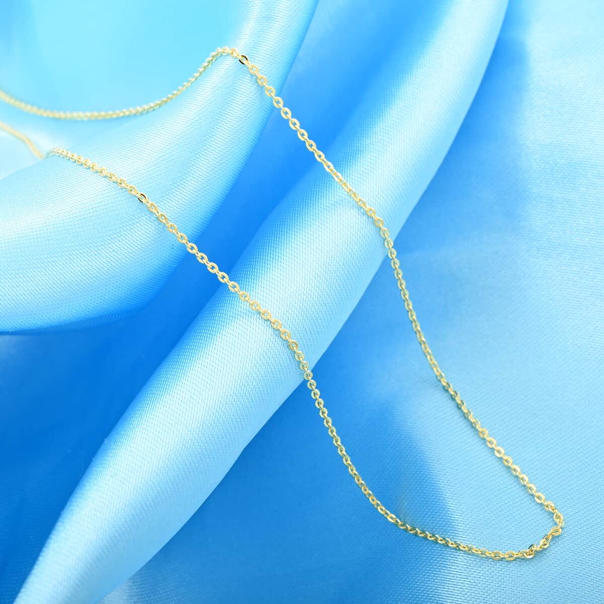 14K Yellow Gold Over Sterling Silver Rolo Chain Necklace 18 Inches 1.20 Grams image number 1