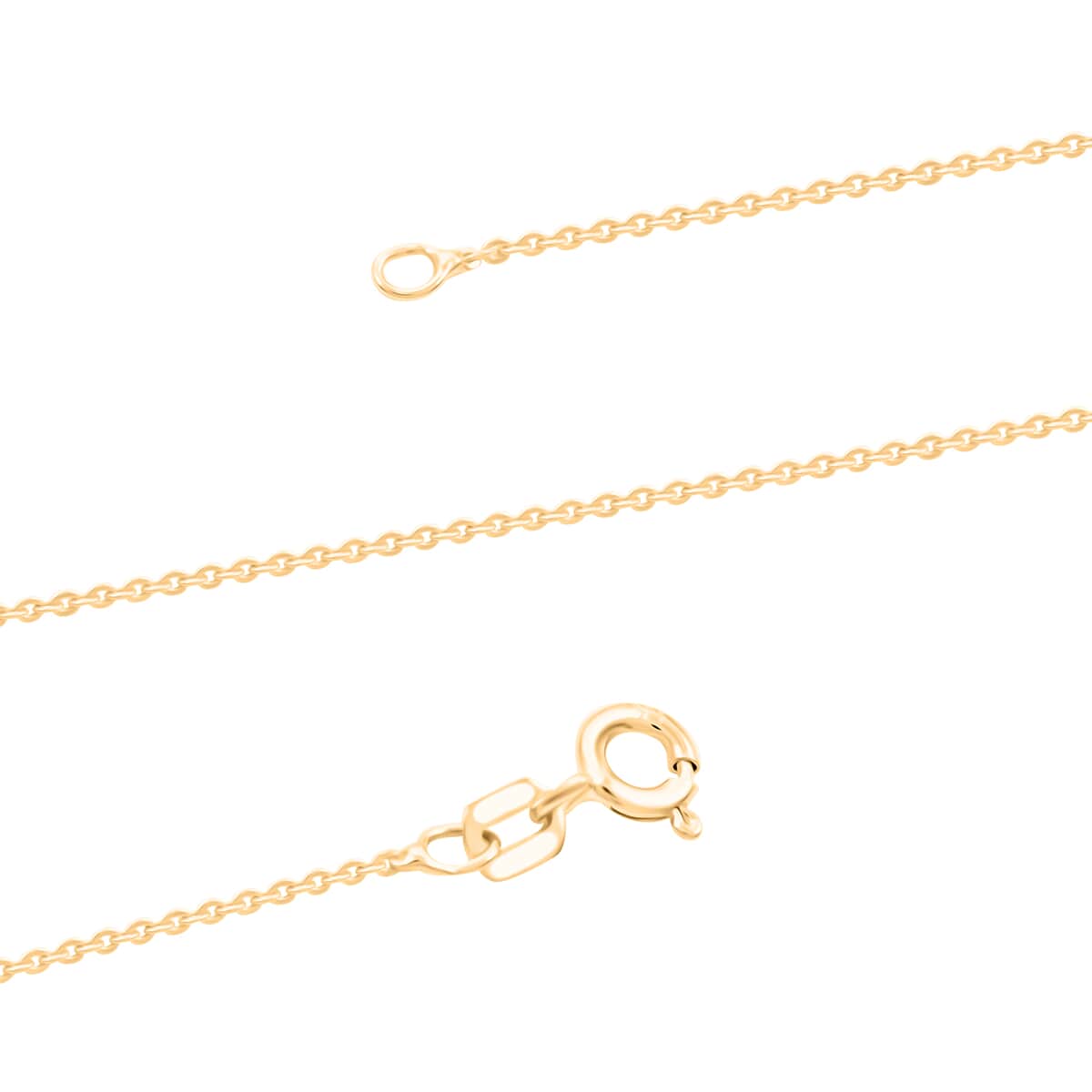 14K Yellow Gold Over Sterling Silver Rolo Chain Necklace 18 Inches 1.20 Grams image number 2