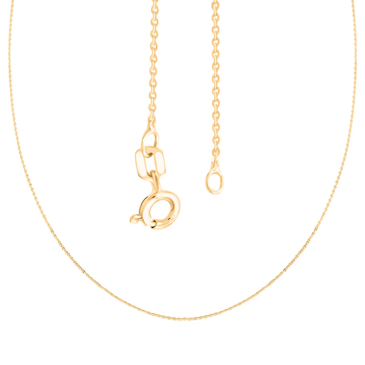 14K Yellow Gold Over Sterling Silver Rolo Chain Necklace 18 Inches 1.20 Grams image number 3