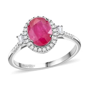 Rhapsody 950 Platinum AAAA Mozambique Ruby and E-F VS Diamond Ring (Size 10.0) 5.85 Grams 2.50 ctw