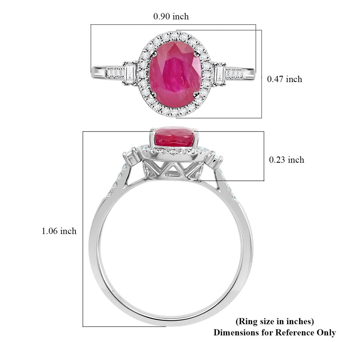 Rhapsody AAAA Mozambique Ruby and E-F VS Diamond 2.50 ctw Ring in 950 Platinum (Size 10.0) 5.85 Grams image number 5