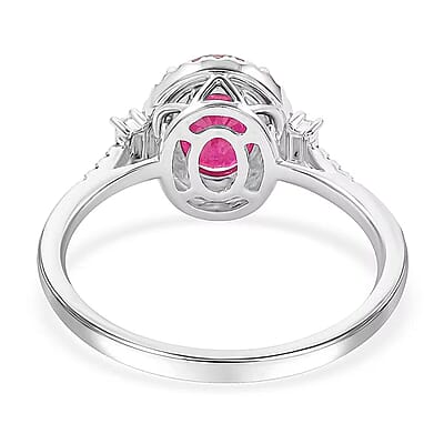 Certified & Appraised Rhapsody AAAA Mozambique Ruby and E-F VS Diamond 2.50 ctw Ring in 950 Platinum (Size 10.0) 5.85 Grams