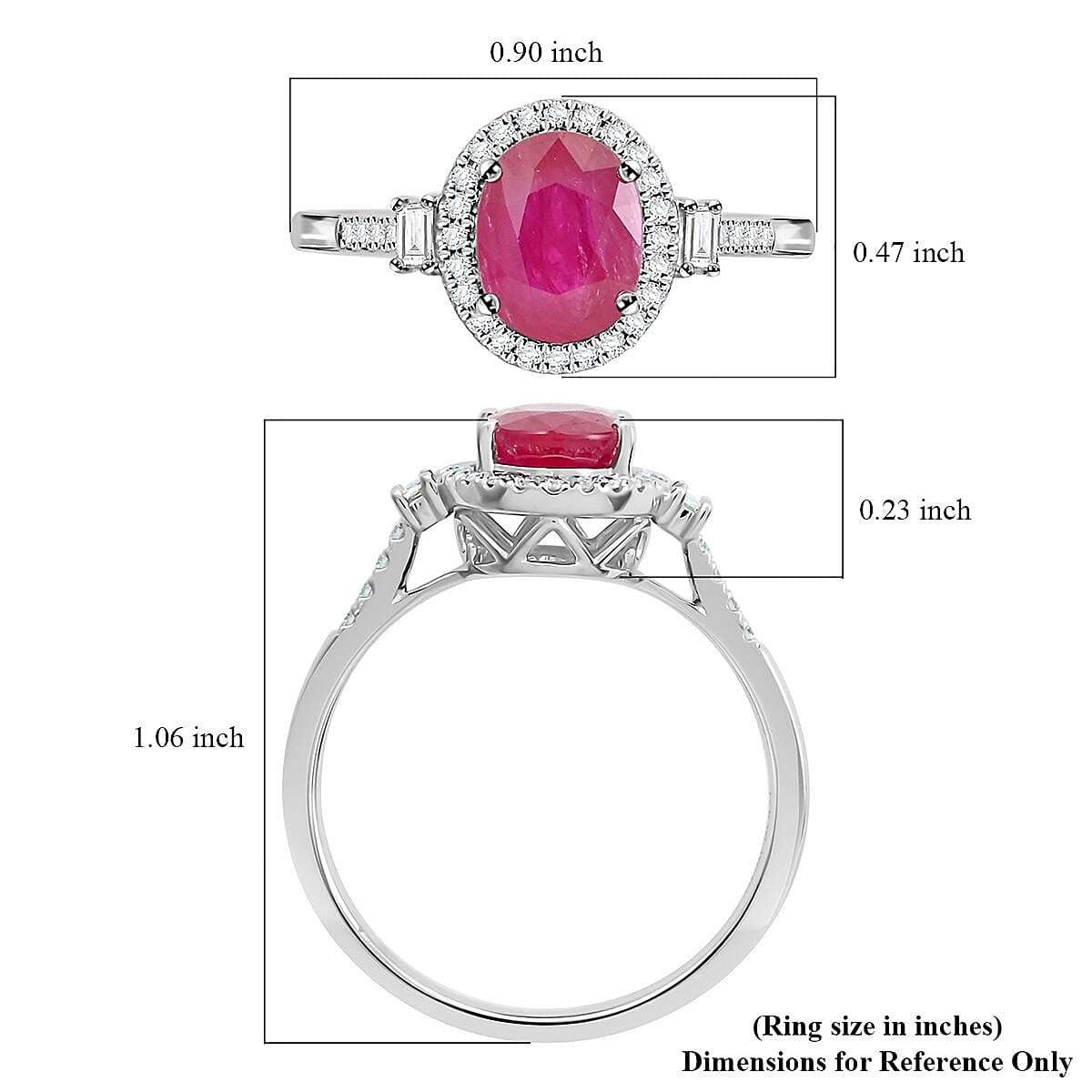 Rhapsody AAAA Mozambique Ruby and E-F VS Diamond 2.50 ctw Ring in 950 Platinum (Size 8.5) 5.85 Grams image number 2