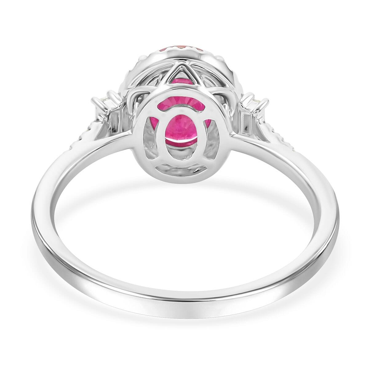Certified & Appraised Rhapsody AAAA Mozambique Ruby and E-F VS Diamond 2.50 ctw Ring in 950 Platinum (Size 9.0) 5.85 Grams (Del. in 10-15 Days) image number 4