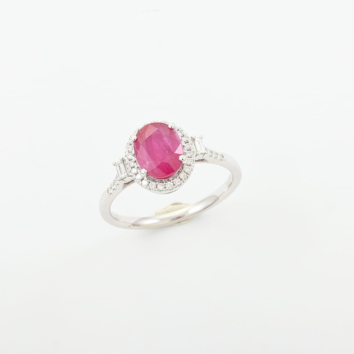 Rhapsody AAAA Mozambique Ruby and E-F VS Diamond 2.50 ctw Ring in 950 Platinum (Size 9.5) 5.85 Grams image number 0