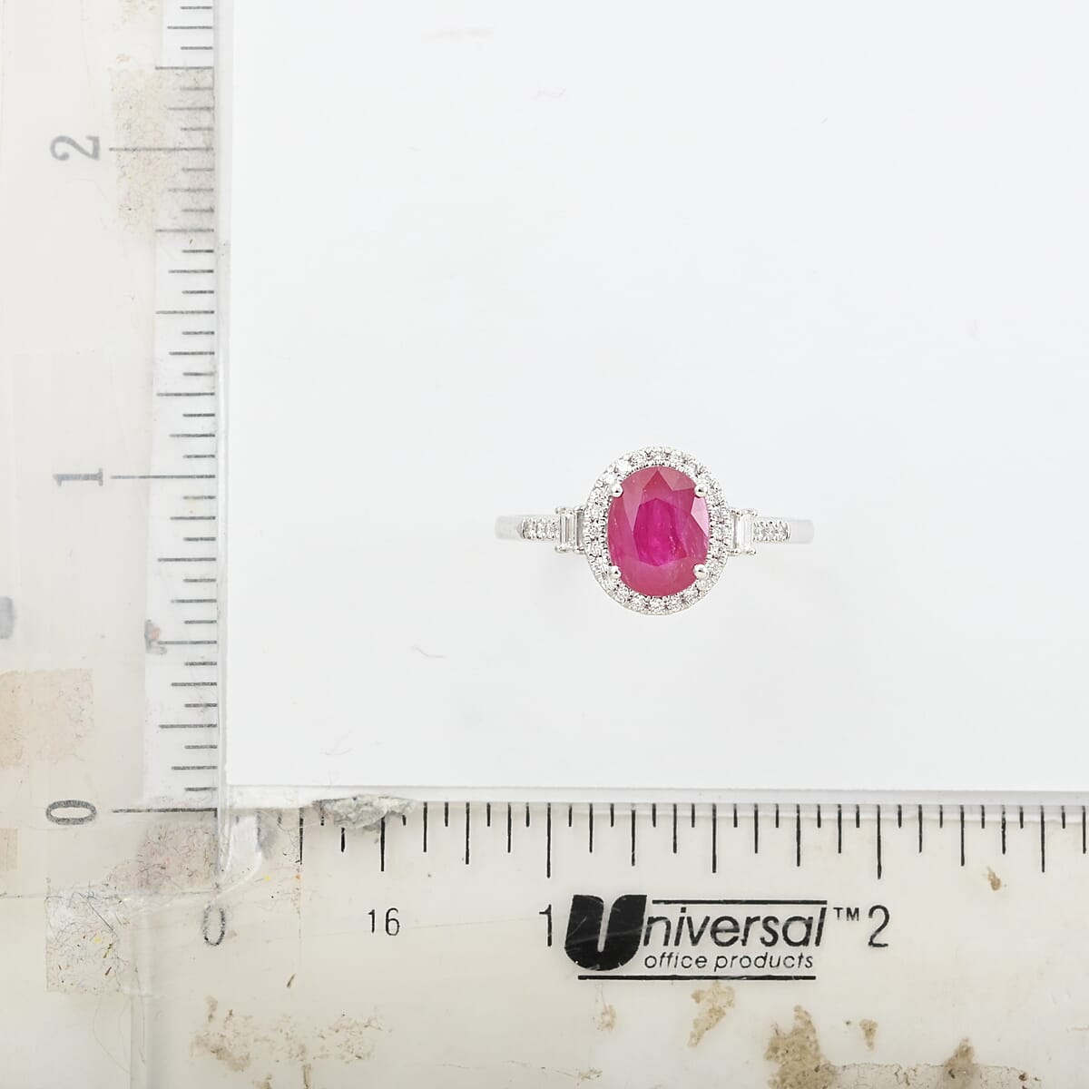 Rhapsody AAAA Mozambique Ruby and E-F VS Diamond 2.50 ctw Ring in 950 Platinum (Size 9.5) 5.85 Grams image number 3