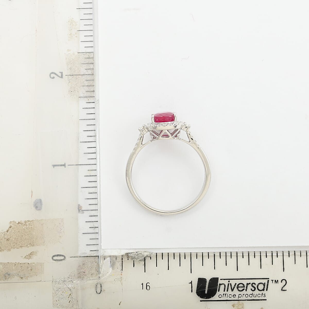 Rhapsody AAAA Mozambique Ruby and E-F VS Diamond 2.50 ctw Ring in 950 Platinum (Size 9.5) 5.85 Grams image number 4
