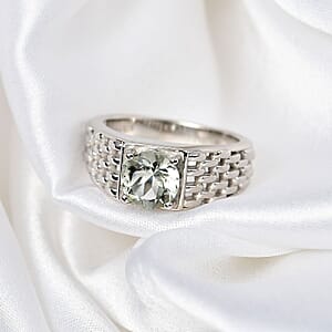 Karis Montezuma Prasiolite 1.75 ctw Solitaire Ring in Platinum Bond (Size 12.0)