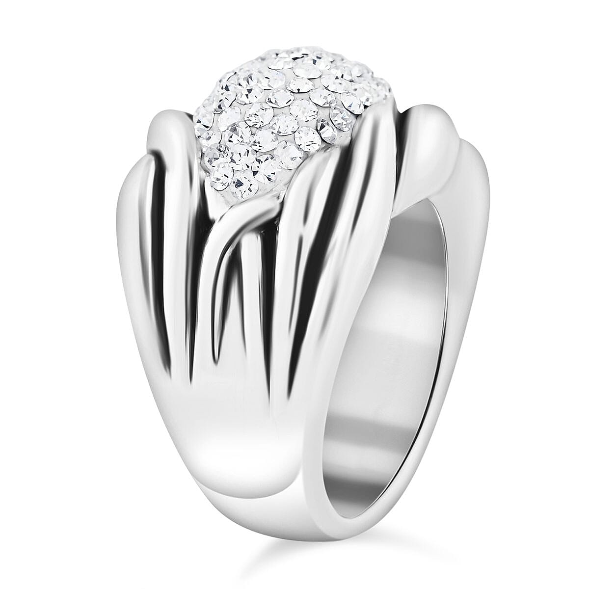 Austrian Crystal Ring in Sterling Silver (Size 10.0)