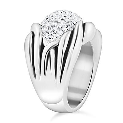 Austrian Crystal Ring in Sterling Silver (Size 10.0)