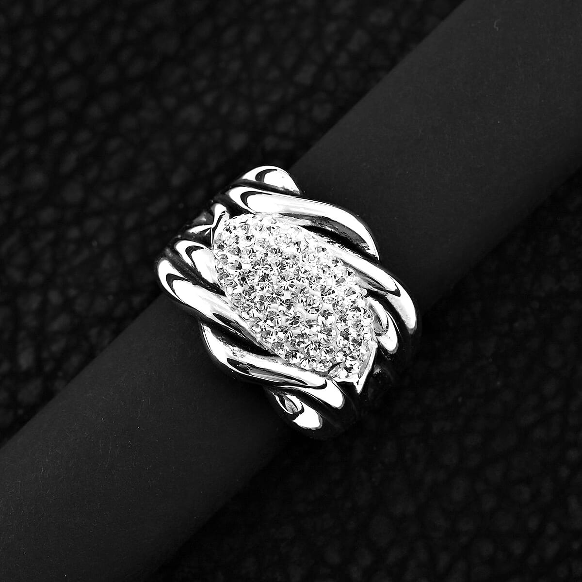 Austrian Crystal Ring in Sterling Silver (Size 5.0) image number 1