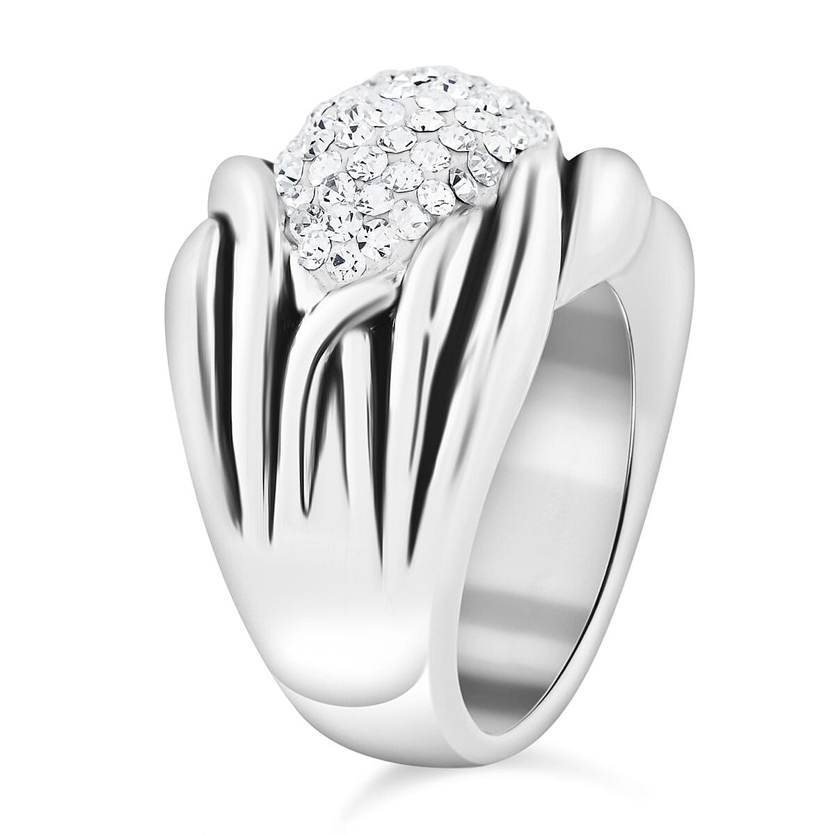 Austrian Crystal Ring in Sterling Silver (Size 5.0) image number 3