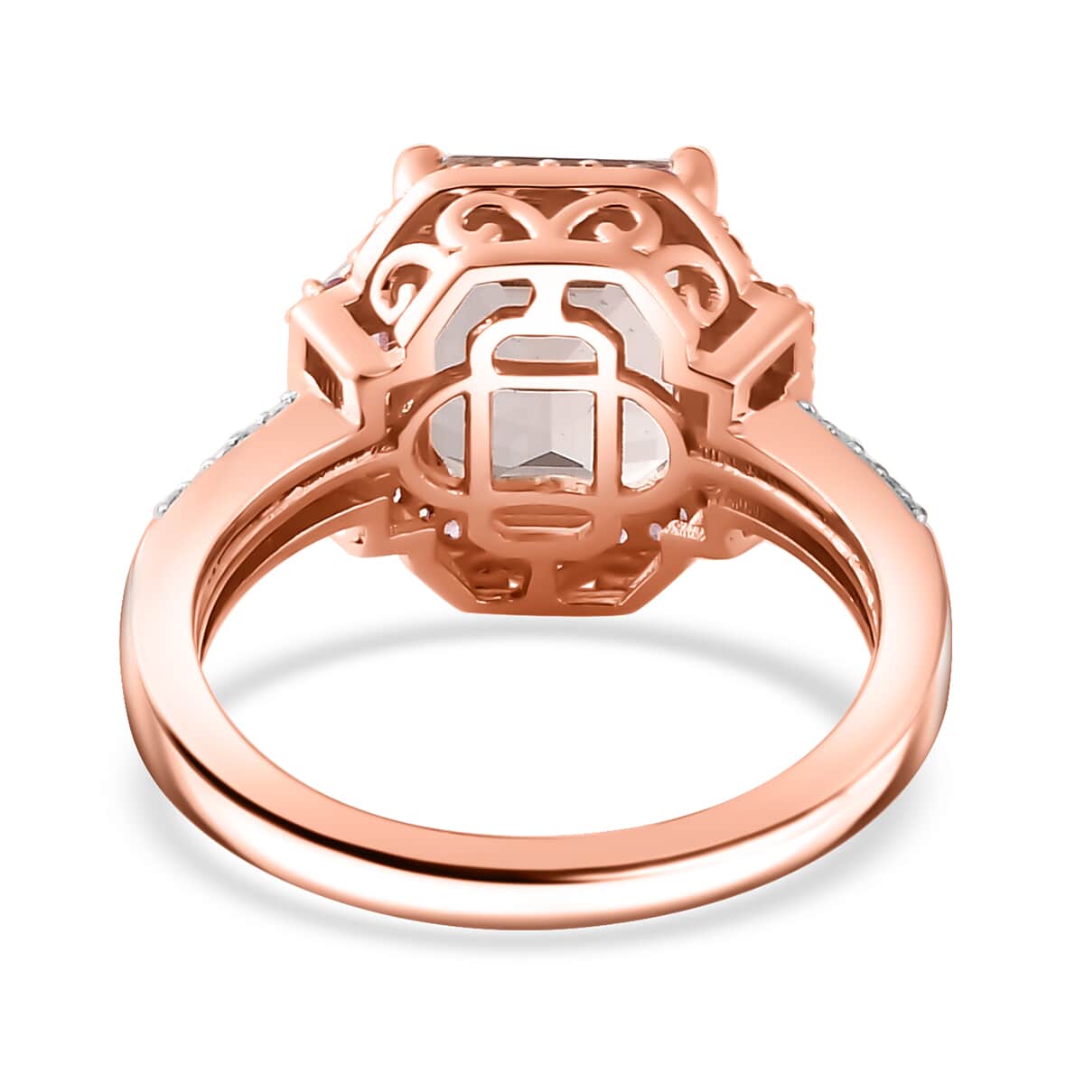 Premium Marropino Morganite and Multi Gemstone 4.00 ctw Ring in Vermeil Rose Gold Over Sterling Silver (Size 7.0) image number 4