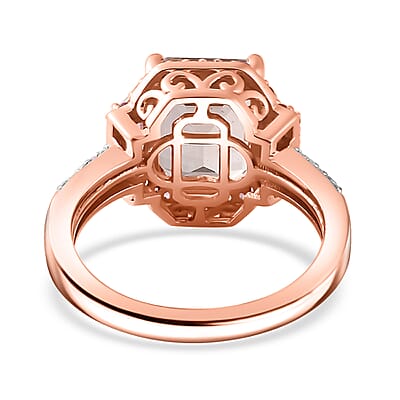 Premium Marropino Morganite and Multi Gemstone 4.00 ctw Ring in Vermeil Rose Gold Over Sterling Silver (Size 7.0)