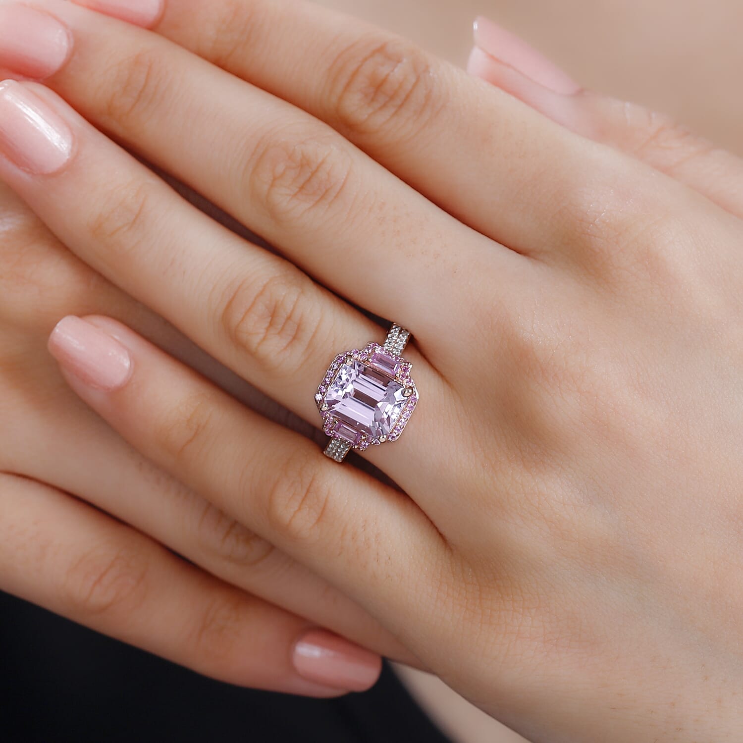 Buy Premium Kunzite and Multi Gemstone 4.80 ctw Ring in