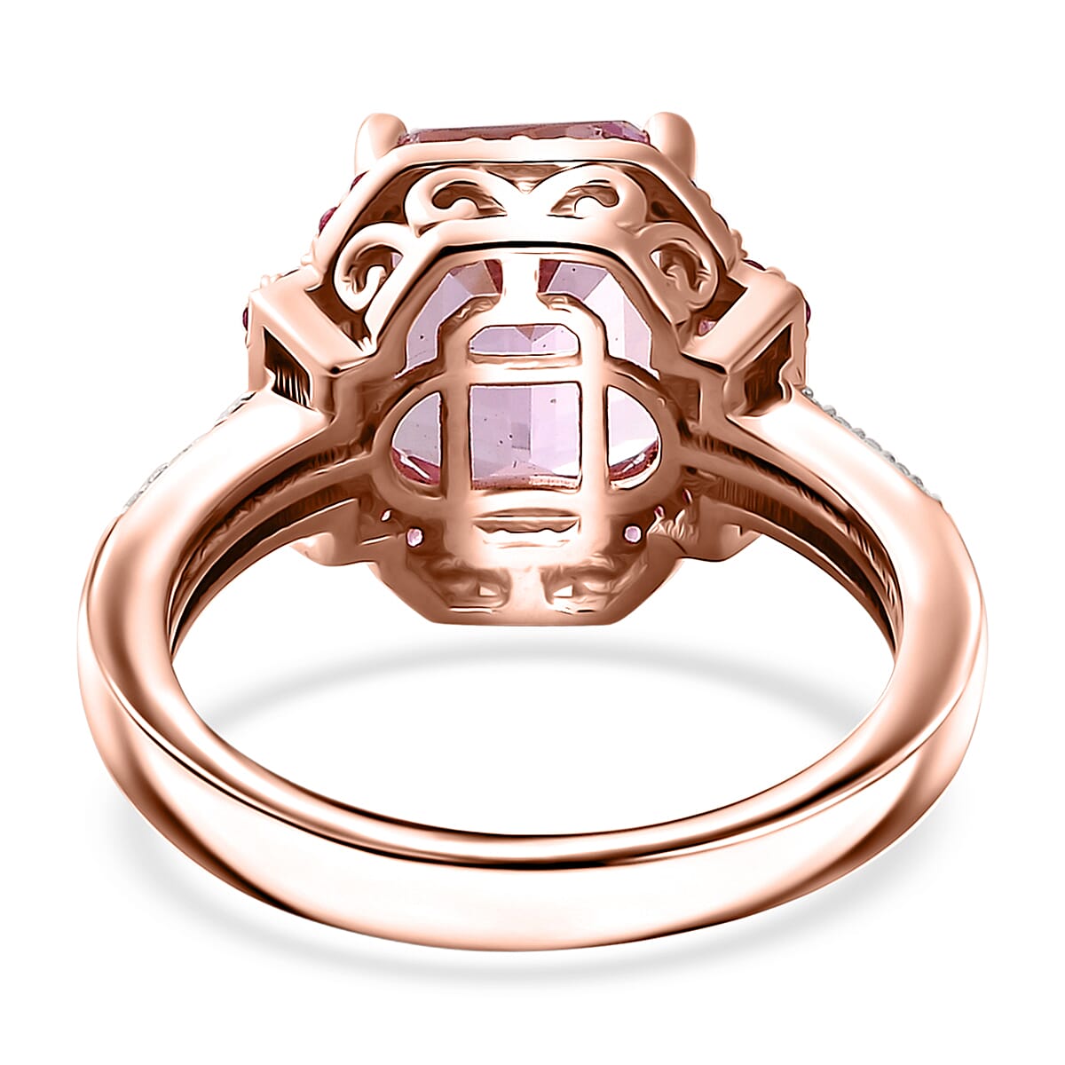 Premium Kunzite and Multi Gemstone 4.80 ctw Ring in Vermeil Rose Gold Over Sterling Silver (Size 7.0) image number 4
