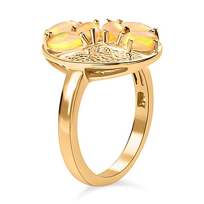 Ethiopian Welo Opal 1.00 ctw Ring in Vermeil Yellow Gold Over Sterling Silver (Size 5.5)