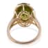 Luxoro 10K Yellow Gold Premium Peridot and White Zircon Halo Ring (Size 7.0) 7.50 ctw image number 4