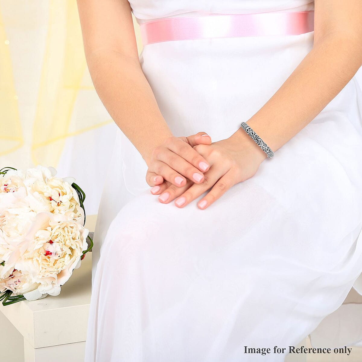 Bali Legacy Sterling Silver Filigree Bangle Bracelet (7.25 in) 36 Grams image number 3