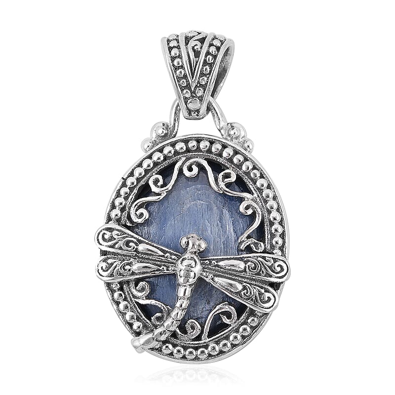 Bali Legacy Kyanite Dragonfly Pendant in Sterling Silver 8 Grams 20.00 ctw