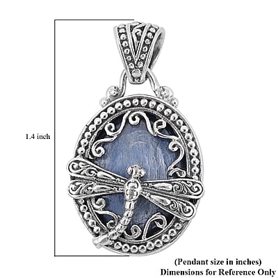Bali Legacy Kyanite Dragonfly Pendant in Sterling Silver 8 Grams 20.00 ctw