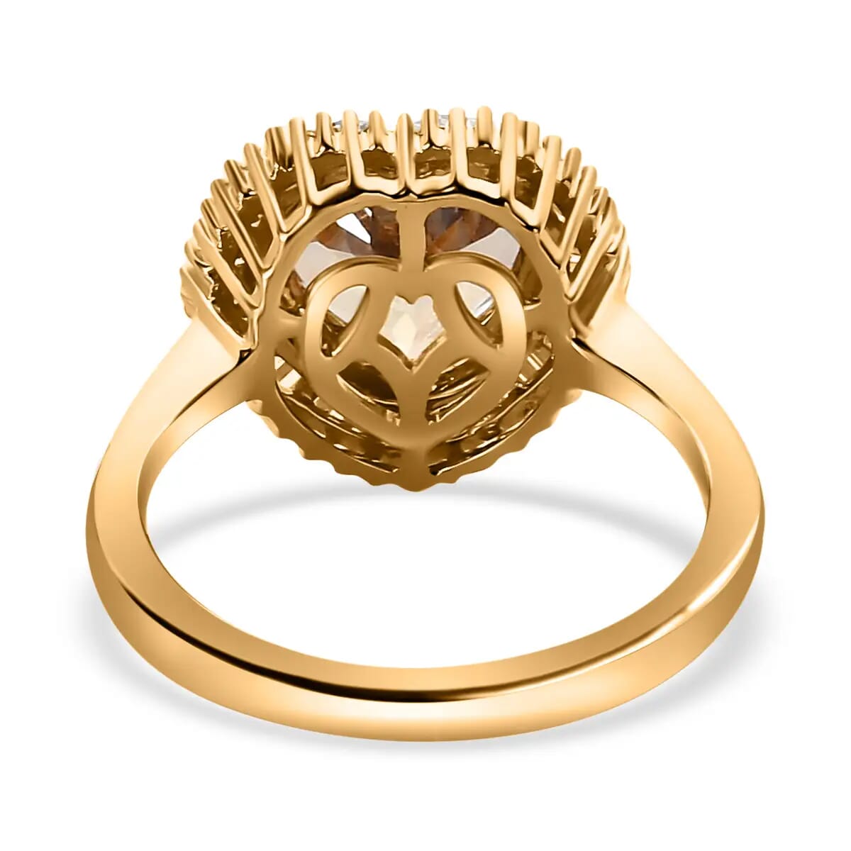 14K Yellow Gold AAA Turkizite Diamond Heart Ring, Halo Ring, Diamond Ring, Wedding Rings, Engagement Ring 2.25 ctw (Size 5.0) image number 4