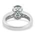 Premium Grandidierite and White Zircon Ring in Platinum Over Sterling Silver (Size 6.0) 2.50 ctw image number 4