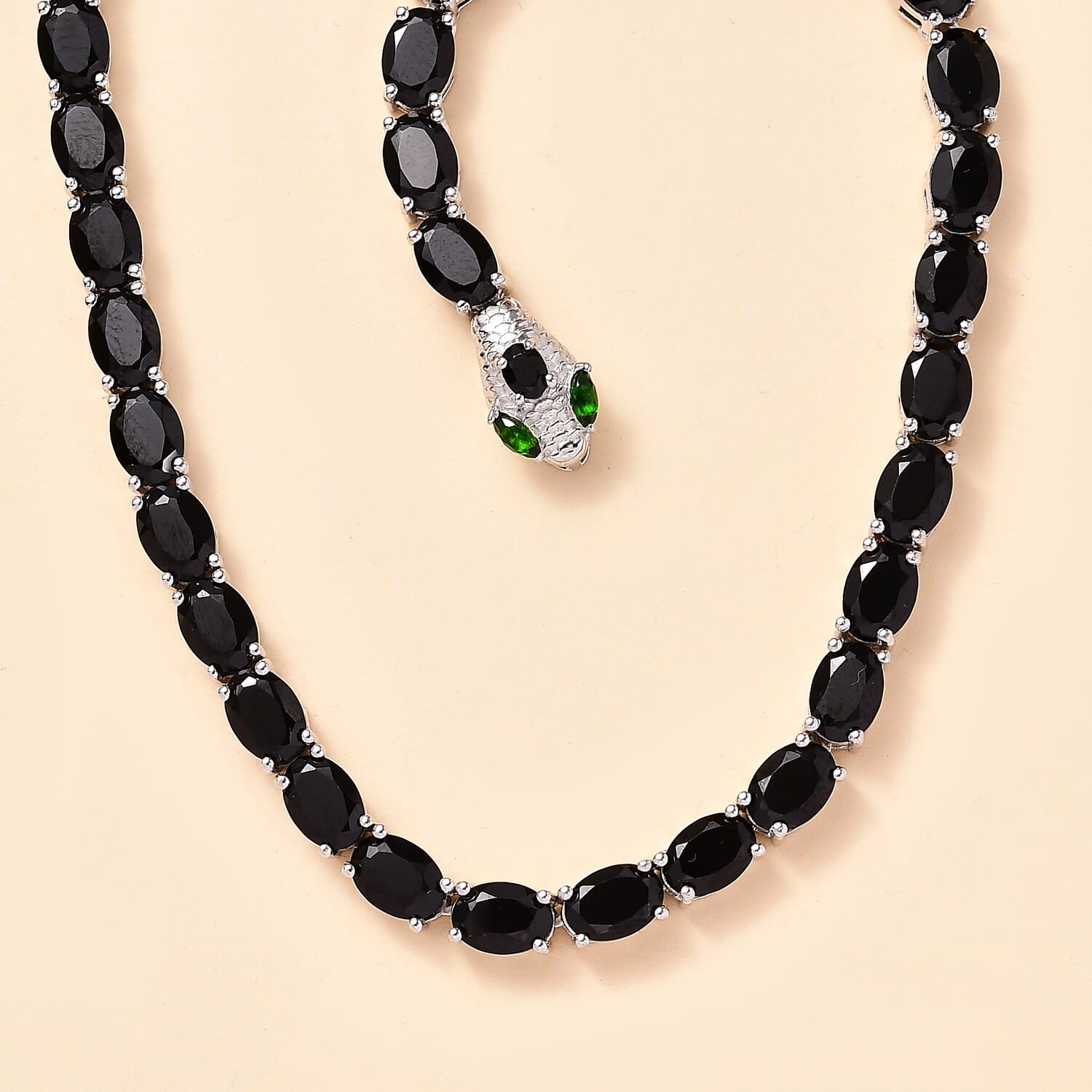 Buy Thai Black Spinel and Chrome Diopside 63.40 ctw Serpent Buy Thai Black Spinel and Chrome Diopside 63.40 ctw Serpent