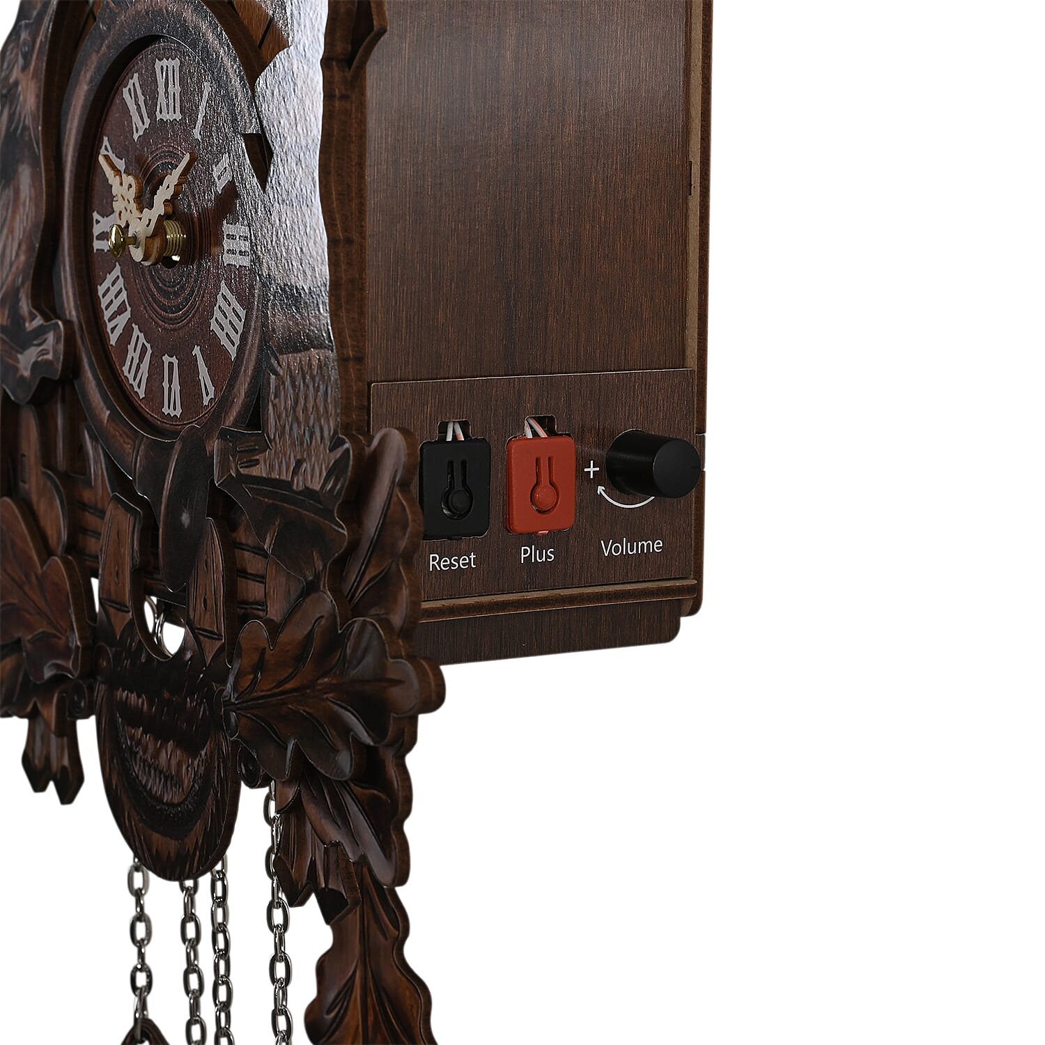 Handcrafted Vintage Pendulum Quartz Movement Reindeer Wall Clock (250x450x100mm) with Sound (Battery Not Included)