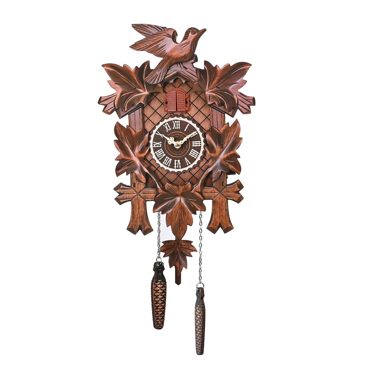 Handcrafted Vintage Pendulum Quartz Movement Bird Wall Clock with Sound (Battery Not Included) image number 0