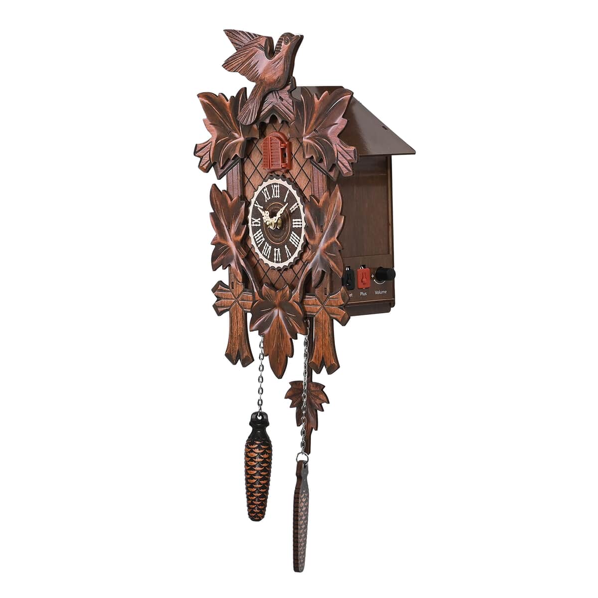 Handcrafted Vintage Pendulum Quartz Movement Bird Wall Clock with Sound (Battery Not Included) image number 1