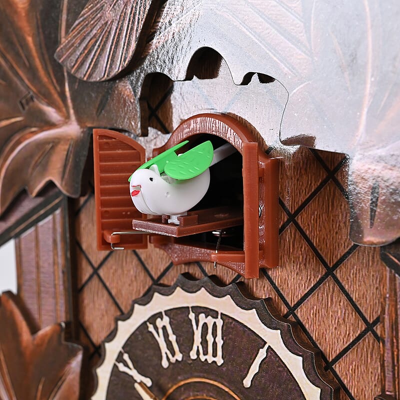 Handcrafted Vintage Pendulum Quartz Movement Bird Wall Clock with Sound (Battery Not Included)