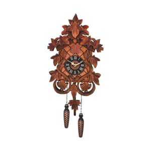 Handcrafted Vintage Pendulum Quartz Movement Floral Wall Clock with Sound (Battery Not Included)