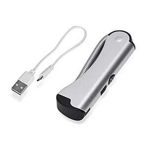 Silver Rechargeable Flameless Pocket Electric Lighter