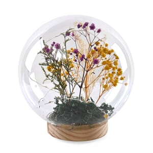 Floral LED Glass Sphere (2xAAA Batteries Not Included)