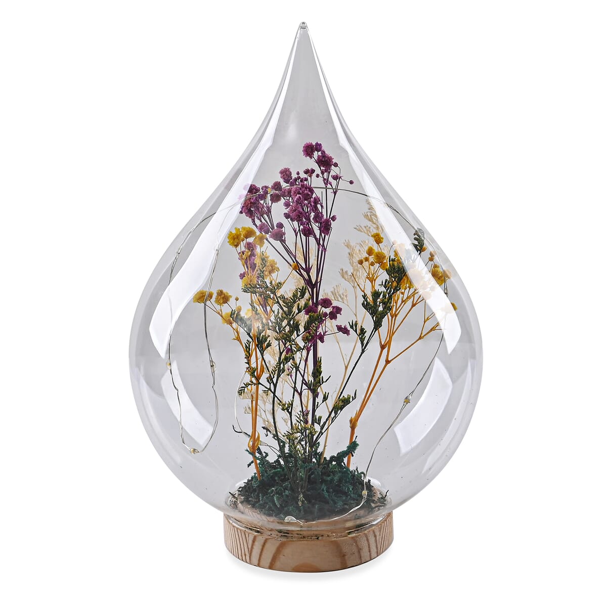 Floral 12 Lamp Head LED Glass Drop Shape (2xAAA Batteries Not Included) image number 0