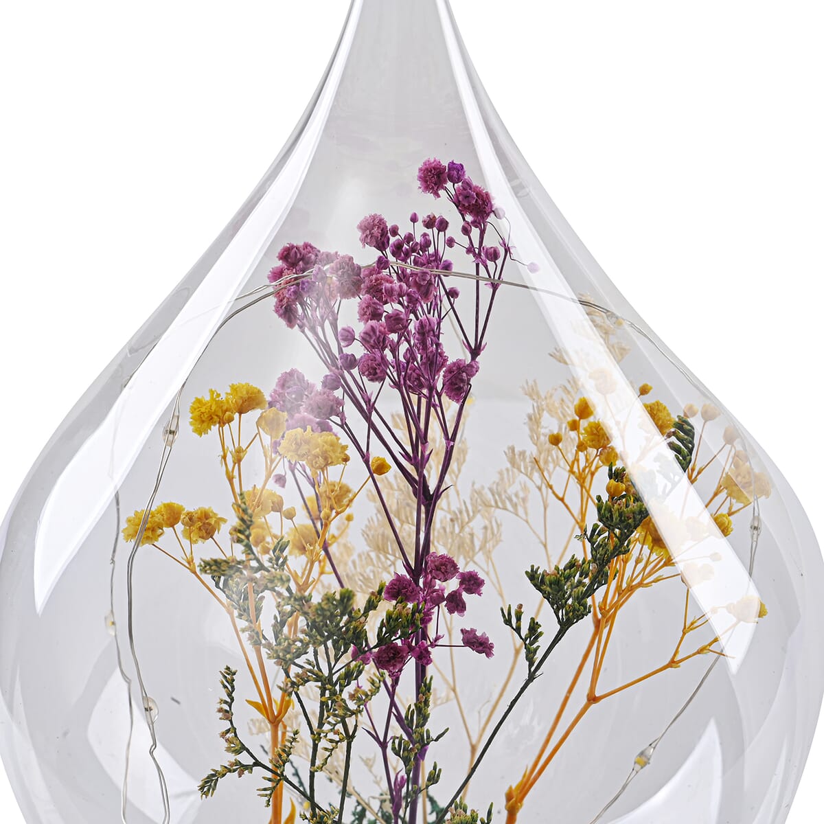 Floral 12 Lamp Head LED Glass Drop Shape (2xAAA Batteries Not Included) image number 2