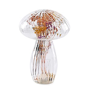 Floral LED Glass Mushroom Shape (2xAAA Batteries Not Included)
