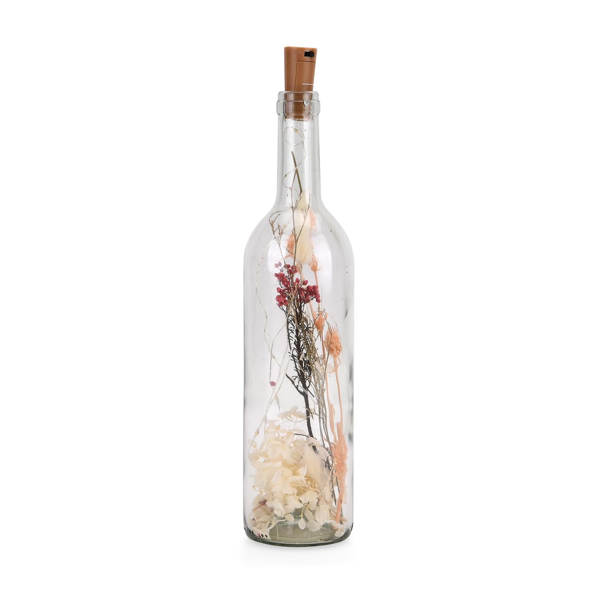 Floral 12 Lamp Head LED Glass Bottle (2xAAA Batteries Not Included) image number 0