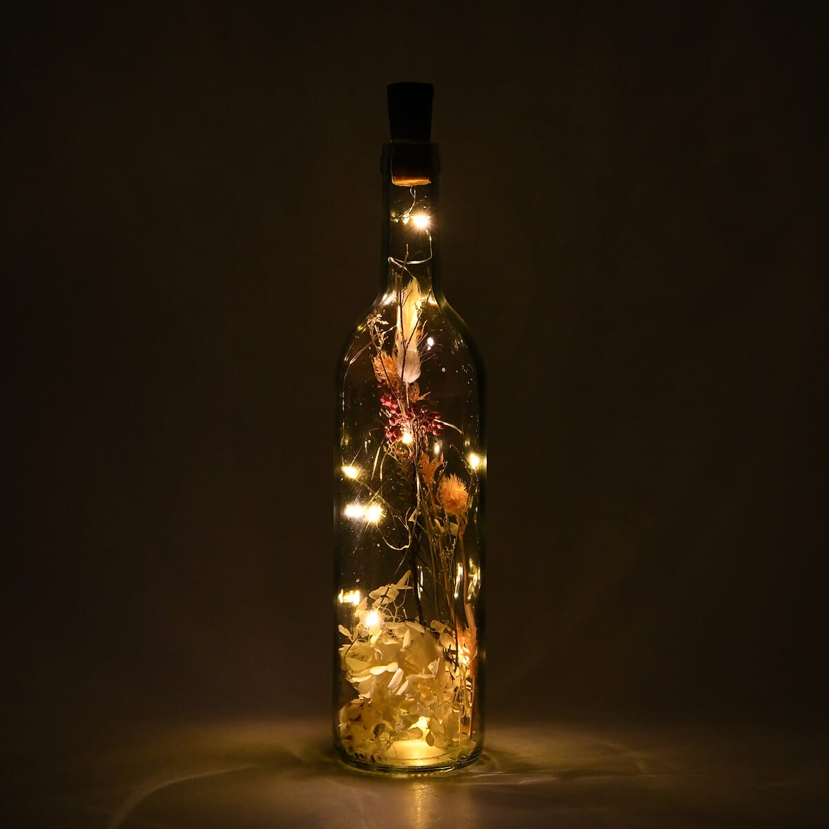 Floral 12 Lamp Head LED Glass Bottle (2xAAA Batteries Not Included) image number 2