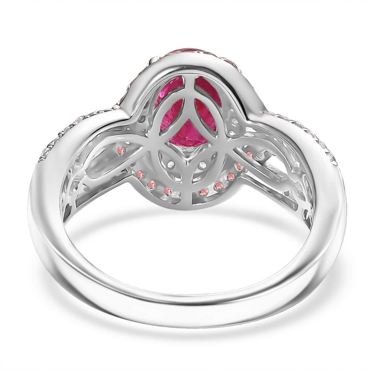 Mozambique Ruby and Multi Gemstone 2.60 ctw Ring in Rhodium Over Sterling Silver (Size 7.0) image number 4