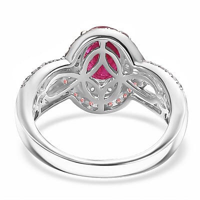 Mozambique Ruby and Multi Gemstone 2.60 ctw Ring in Rhodium Over Sterling Silver (Size 7.0)